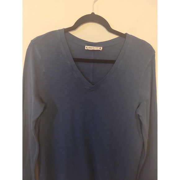 American Giant Teal Slub Cotton Long Sleeve Tee Sz M - Picture 2 of 6